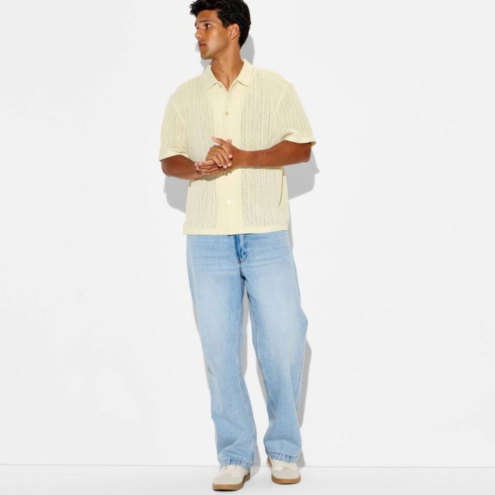 Men's Short Sleeve Button-Up Shirt - Original Use Tan XXL